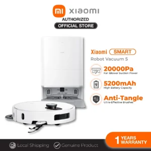 Xiaomi Robot Vacuum 5 Fully Automatic Smart Robot Vacuum | All-in-one Smart Base Station | 20000Pa(Cash On Delivery | Only S$19.90)